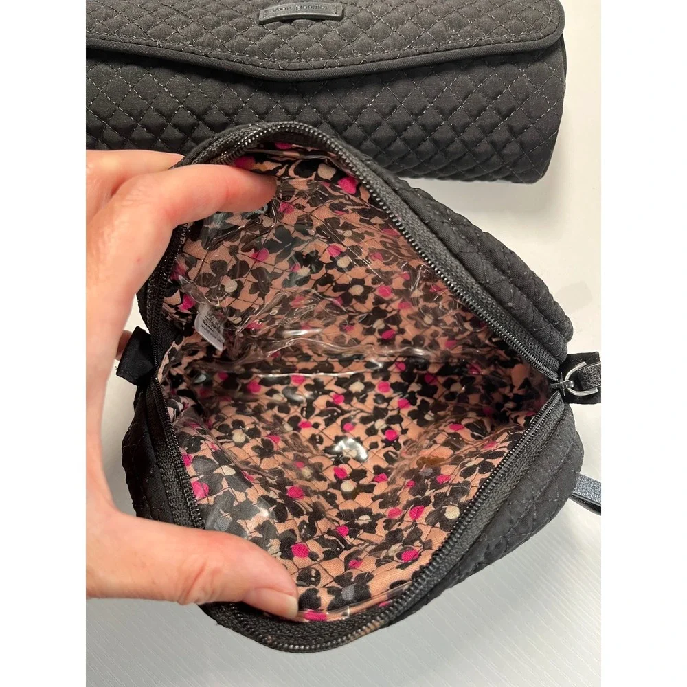 Vera Bradley Black Quilted Cosmetic Bag Set